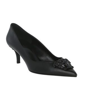 SOLD!!! Versace Black Leather Heels Size 41